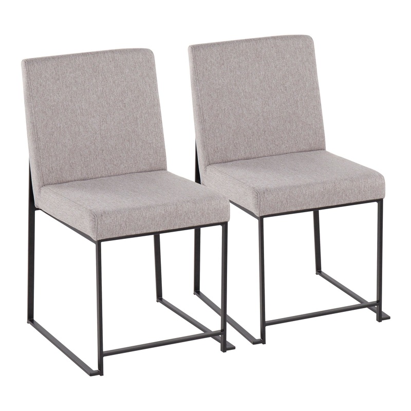 High Back Fuji Dining Chair - Set of 2 Gray By LumiSource - DC-HBFUJI BKLGY2