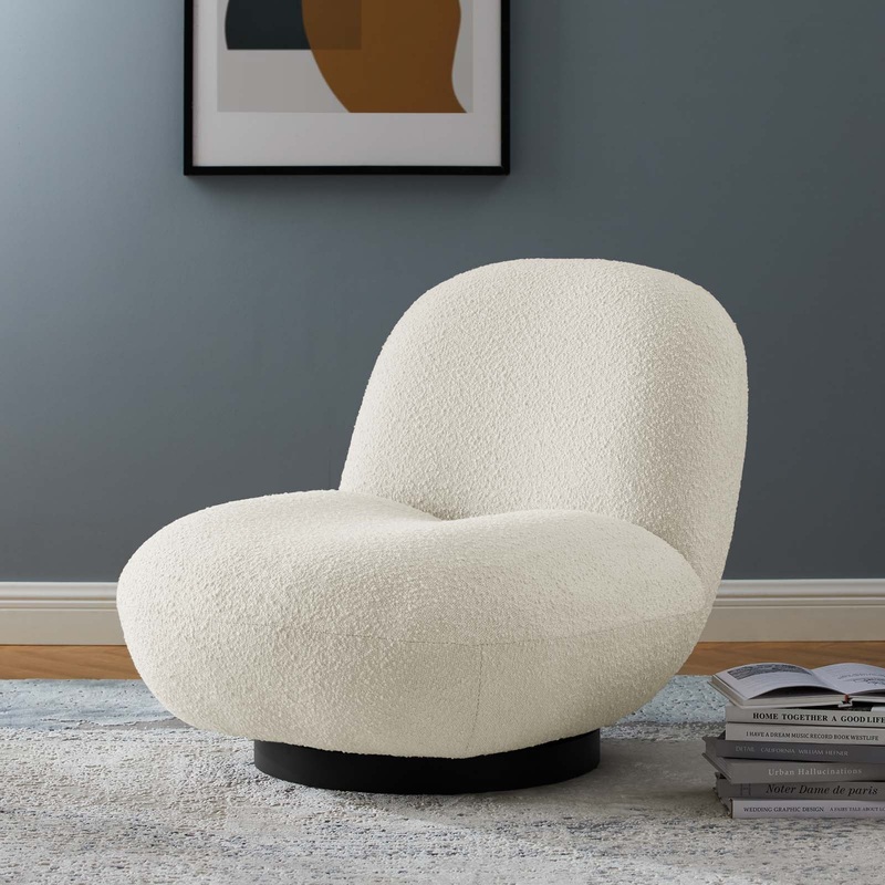 Kindred Boucle Upholstered Upholstered Fabric Swivel Chair By Modway - EEI-5486