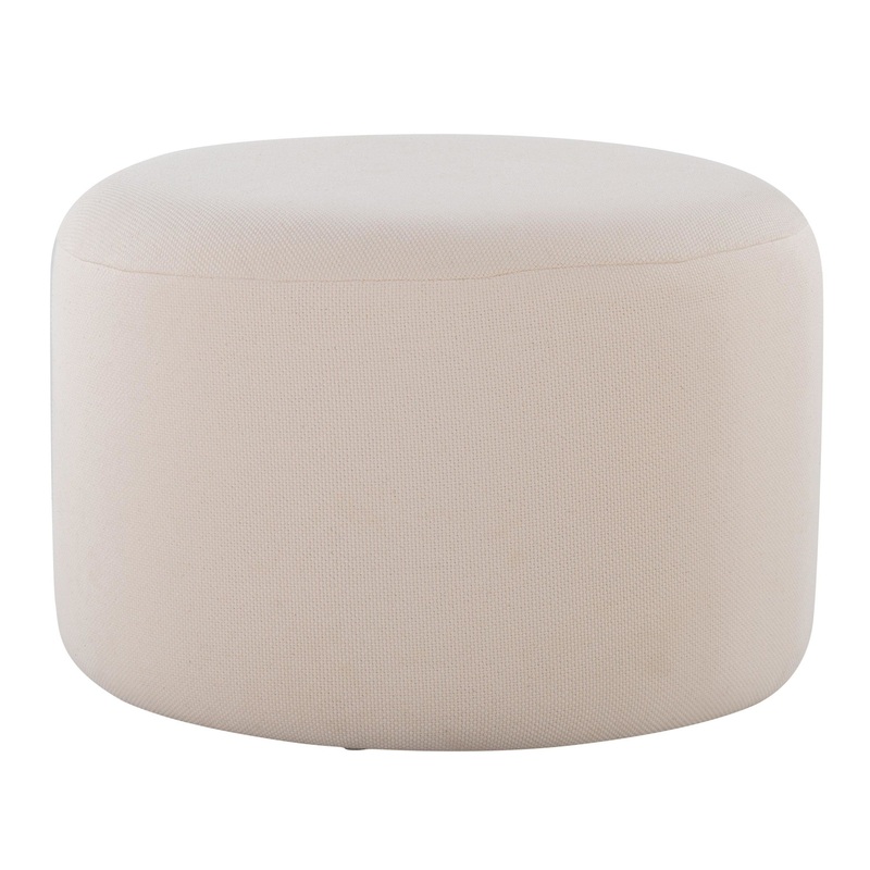 Large Round Pouf Beige By LumiSource