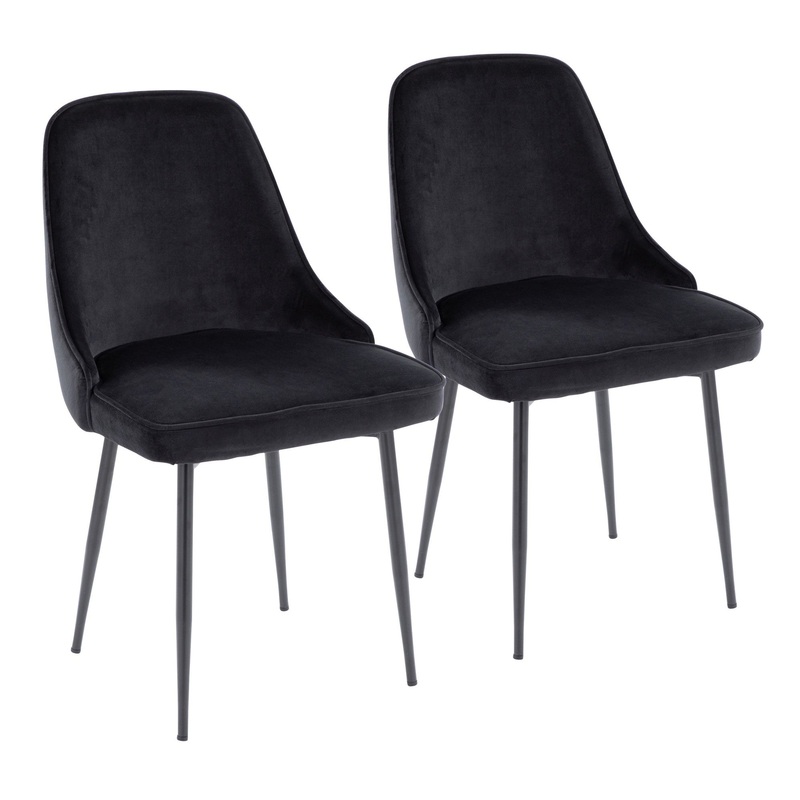 Marcel Dining Chair - Set of 2 Black By LumiSource - DC-MARCL BKBK2