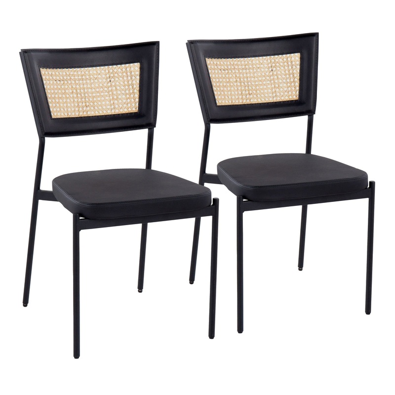 Rattan Tania Dining Chair - Set of 2 Black By LumiSource
