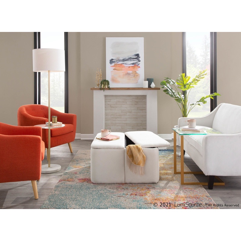 Stout Ottoman Cream By LumiSource