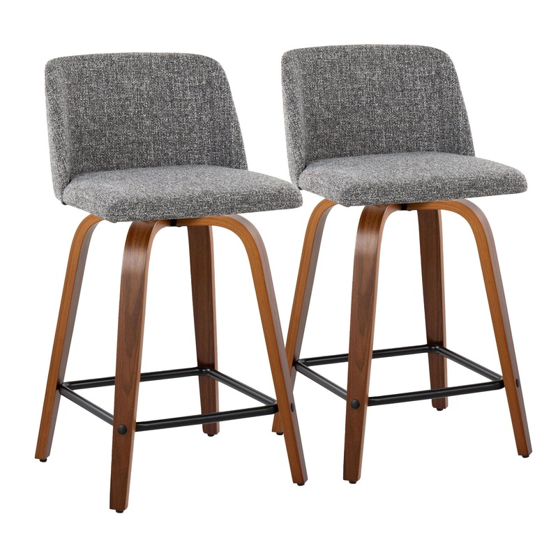 Toriano 24" Fixed Height Counter Stool - Set of 2 Black By LumiSource