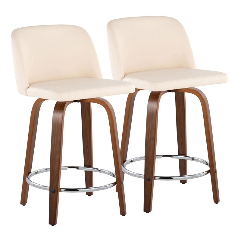 Toriano 24" Fixed Height Counter Stool - Set of 2 Cream By LumiSource - B24-TRNOPU-GRTZR2 WLCR2