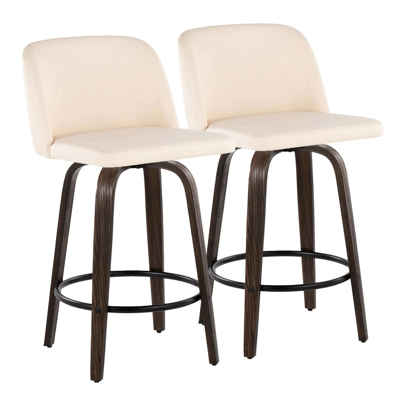 Toriano 26" Fixed Height Counter Stool - Set of 2 Cream By LumiSource - B26-TRNOPU-GRTZQ2 BNCR2