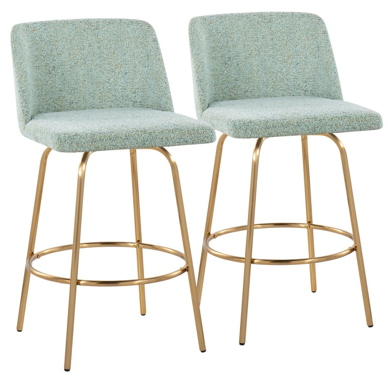 Toriano 26" Fixed Height Counter Stool - Set of 2 Green By LumiSource - B26-TRNO-CLARZG2 AULGN2