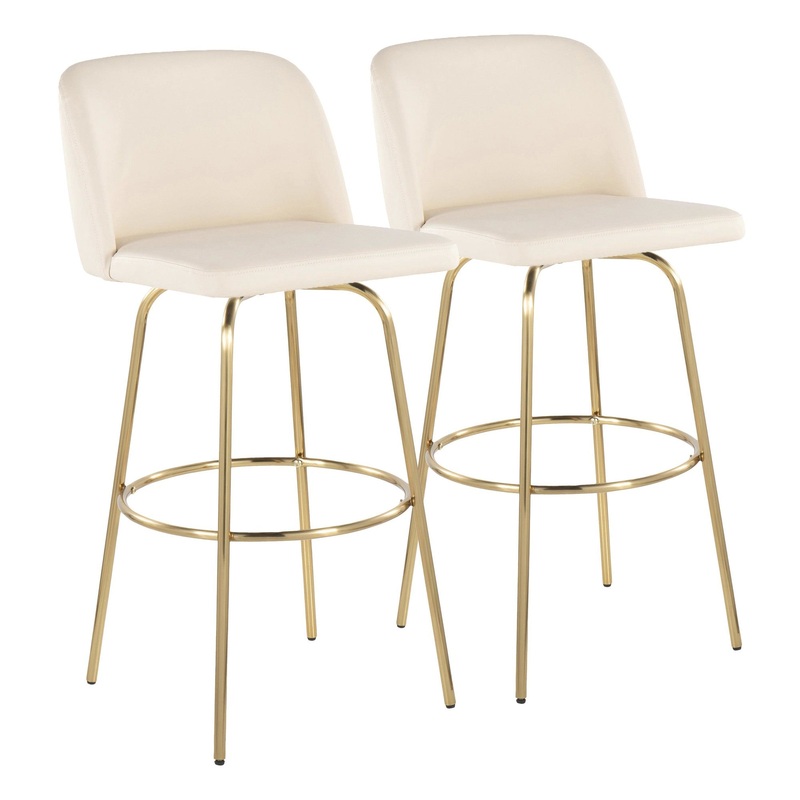 Toriano 30" Fixed Height Barstool - Set of 2 Cream By LumiSource - B30-TRNOPU-CLARZG2 AUCR2