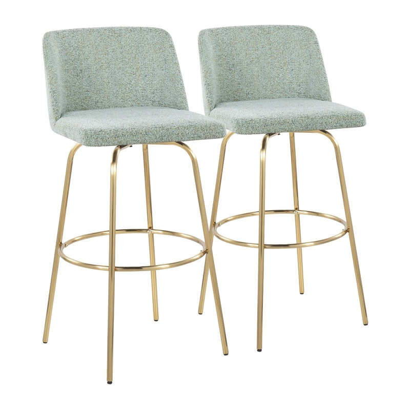 Toriano 30" Fixed Height Barstool - Set of 2 Green By LumiSource - B30-TRNO-CLARZG2 AULGN2