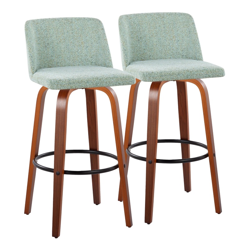 Toriano 30" Fixed Height Barstool - Set of 2 Green By LumiSource - B30-TRNO-GRTZQ2 WLLGN2