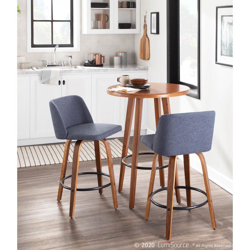 Toriano Counter Stool - Set of 2 Blue By LumiSource - B26-TRNO2R WLBU2
