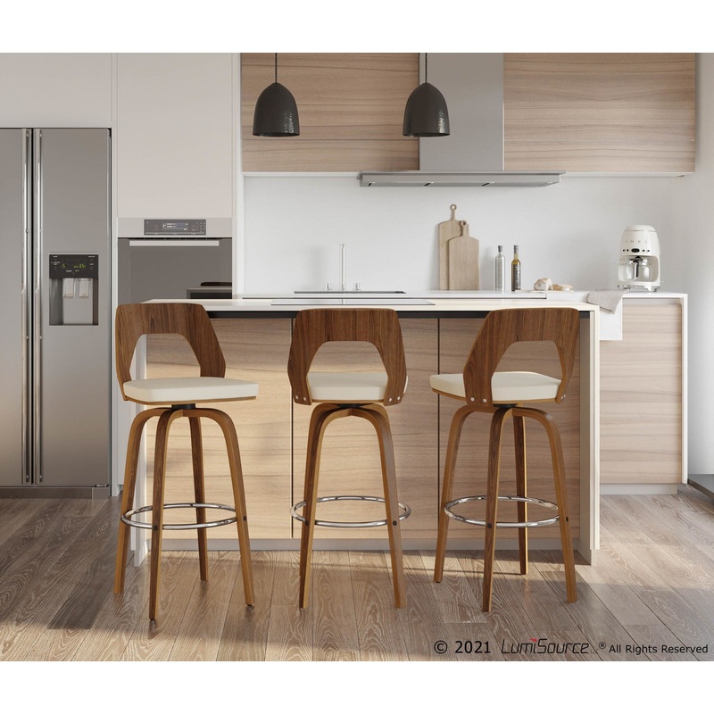 Trilogy 30" Fixed Height Barstool - Set of 2 Cream By LumiSource