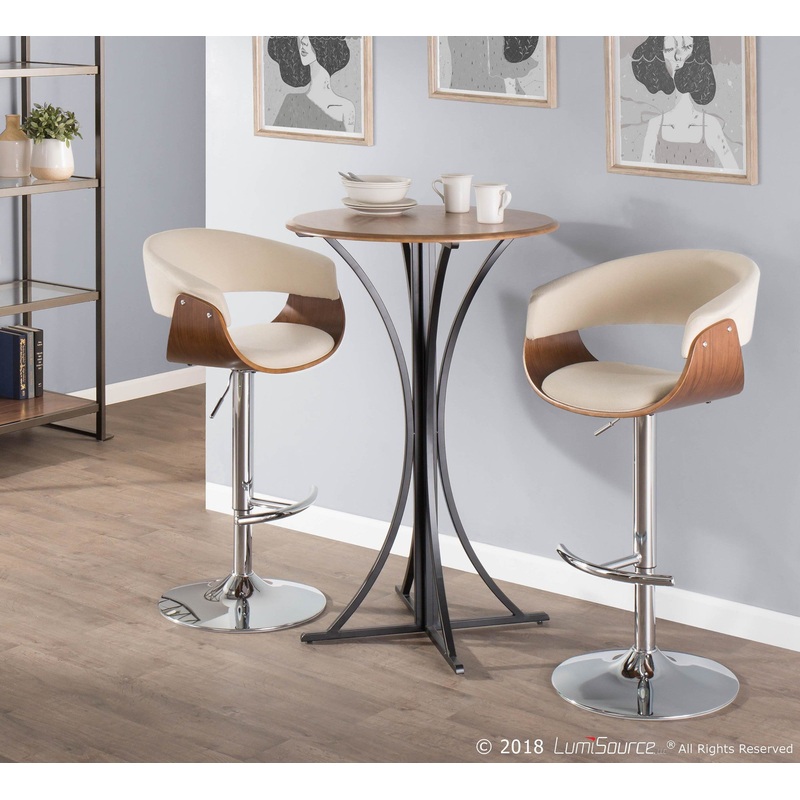 Vintage Mod Adjustable Bar Stool - Set of 2 Cream By LumiSource