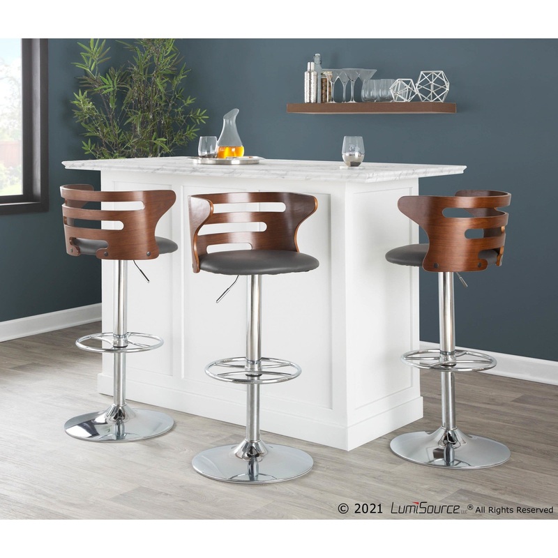 Cosi Adjustable Barstool - Set of 2 Gray By LumiSource