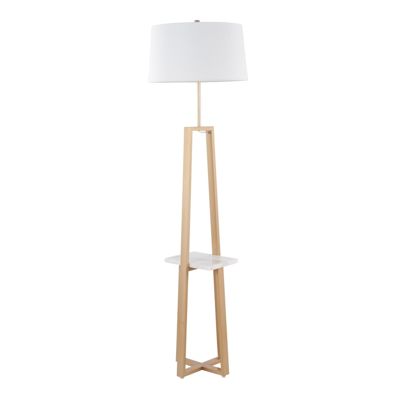 Cosmo Shelf Floor Lamp White By LumiSource