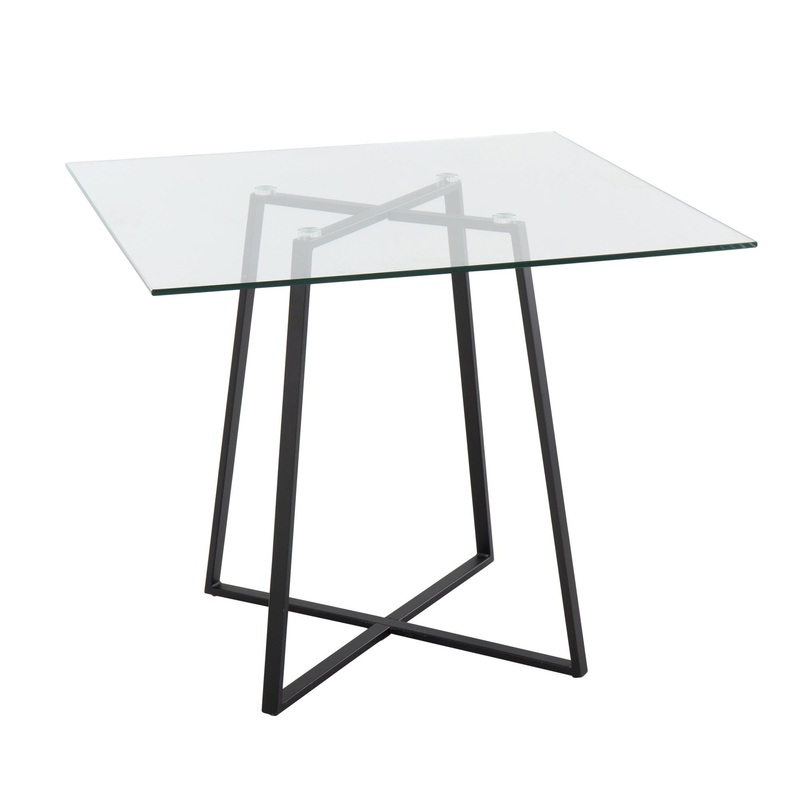 Cosmo Square Dining Table Transparent By LumiSource - DT-COSMOSQ2 BKGL