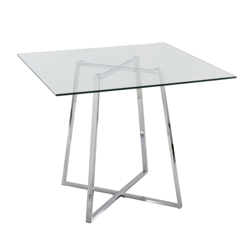 Cosmo Square Dining Table Transparent By LumiSource - DT-COSMOSQ2 CHRGL
