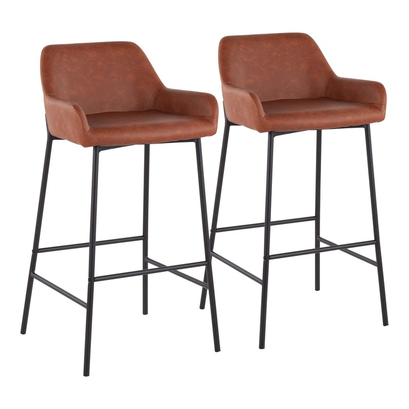 Daniella Fixed-Height Bar Stool - Set of 2 Cream By LumiSource - B30-DNLA2 BKPUCAM2