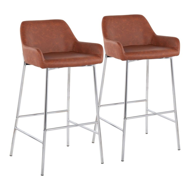 Daniella Fixed-Height Bar Stool - Set of 2 Cream By LumiSource - B30-DNLA2 CHRMPUCAM2