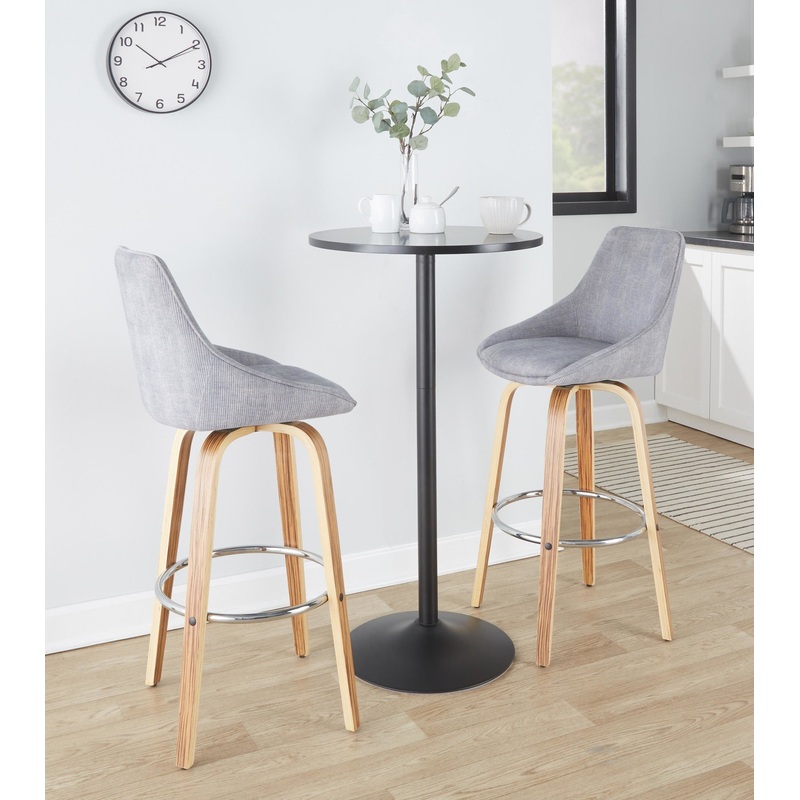 Diana Fixed-Height Barstool - Set of 2 Blue By LumiSource