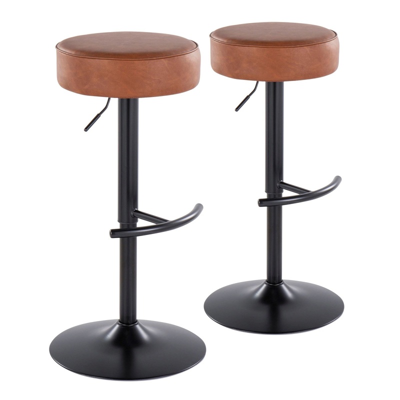Dot Adjustable Barstool - Set of 2 Cream By LumiSource