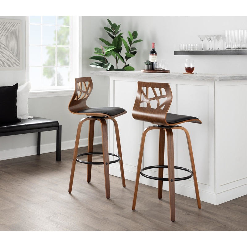 Folia 30" Fixed-Height Counter Stool - Set of 2 Black By LumiSource