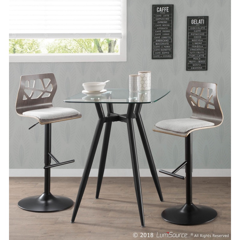 Folia Adjustable Barstool - Set of 2 Gray By LumiSource