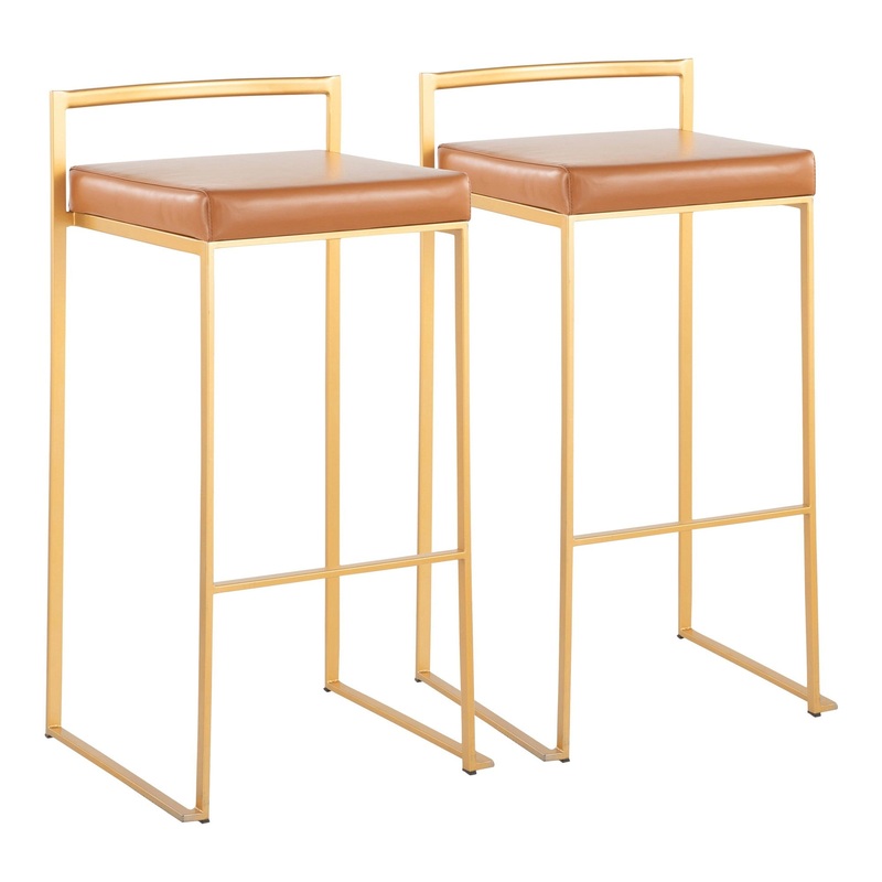 Fuji Stacker Barstool - Set of 2 Cream By LumiSource - B30-FUJI AUCAM2