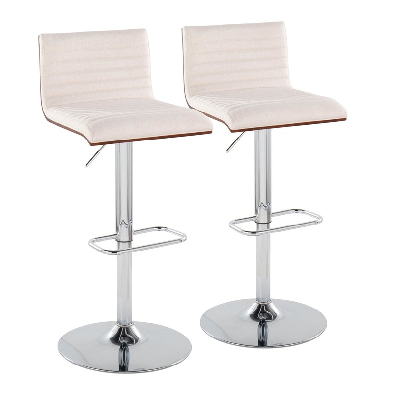 Mason Adjustable Barstool - Set of 2 Cream By LumiSource - BS-MASON-RNR2 CHRWLCR2