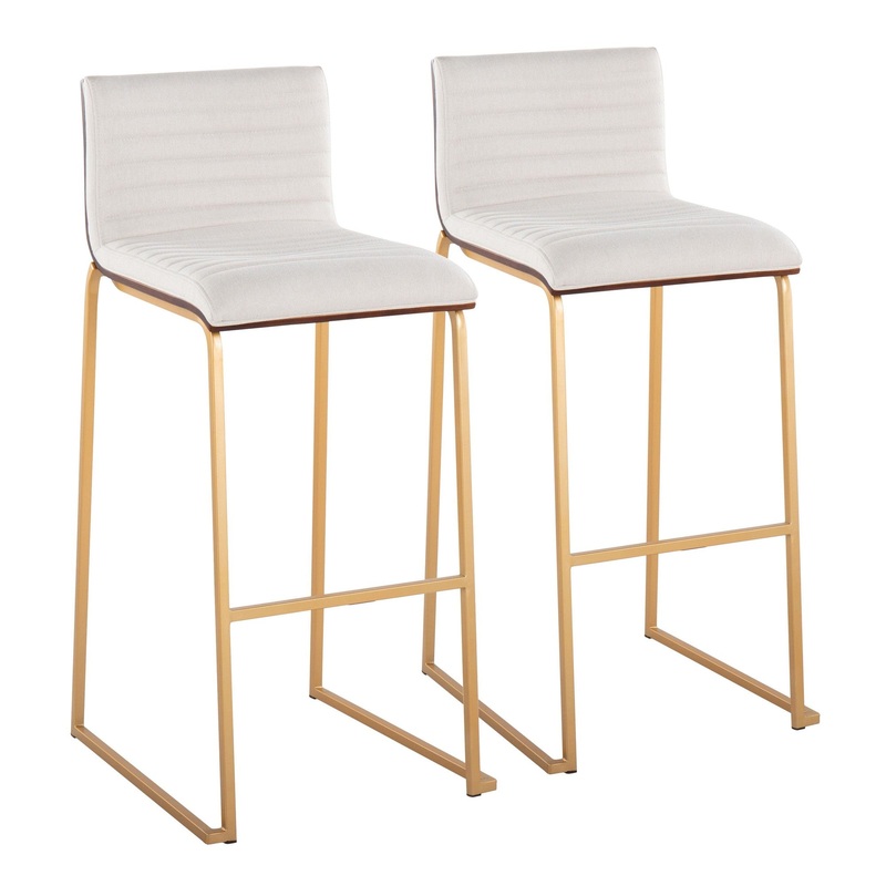 Mason Mara 30" Fixed-Height Barstool - Set of 2 Cream By LumiSource - B30-MASON-MARA1 AUWLCR2
