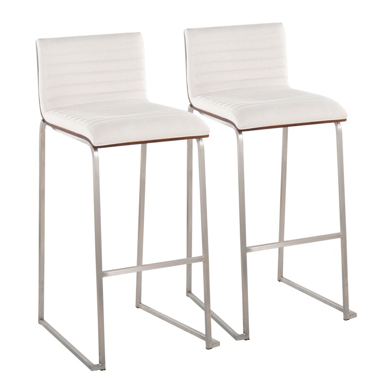 Mason Mara 30" Fixed-Height Barstool - Set of 2 Cream By LumiSource - B30-MASON-MARA1 SSWLCR2