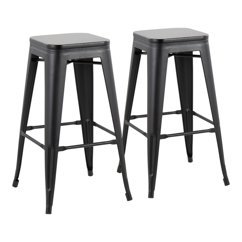 Oregon Barstool - Set of 2 Black By LumiSource - B30-OREGON BKBK2