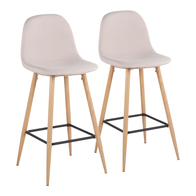 Pebble Barstool - Set of 2 Beige By LumiSource - B30-PEB NABG2
