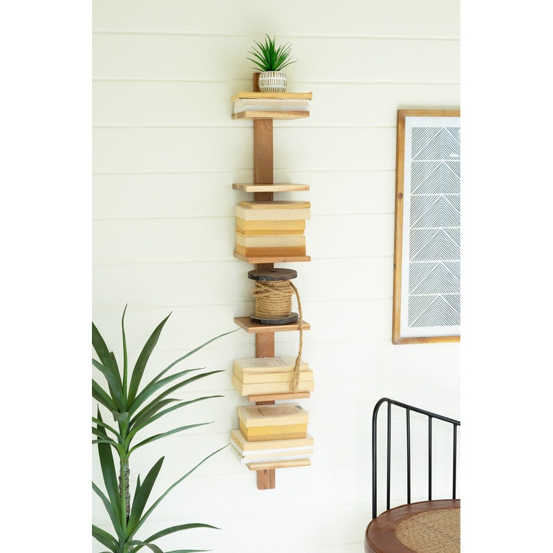 Acacia Wood Six Tiered Vertical Shelf By Kalalou