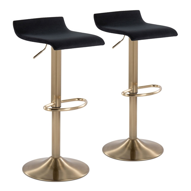 Ale Adjustable Height Barstool - Set of 2 Black By LumiSource