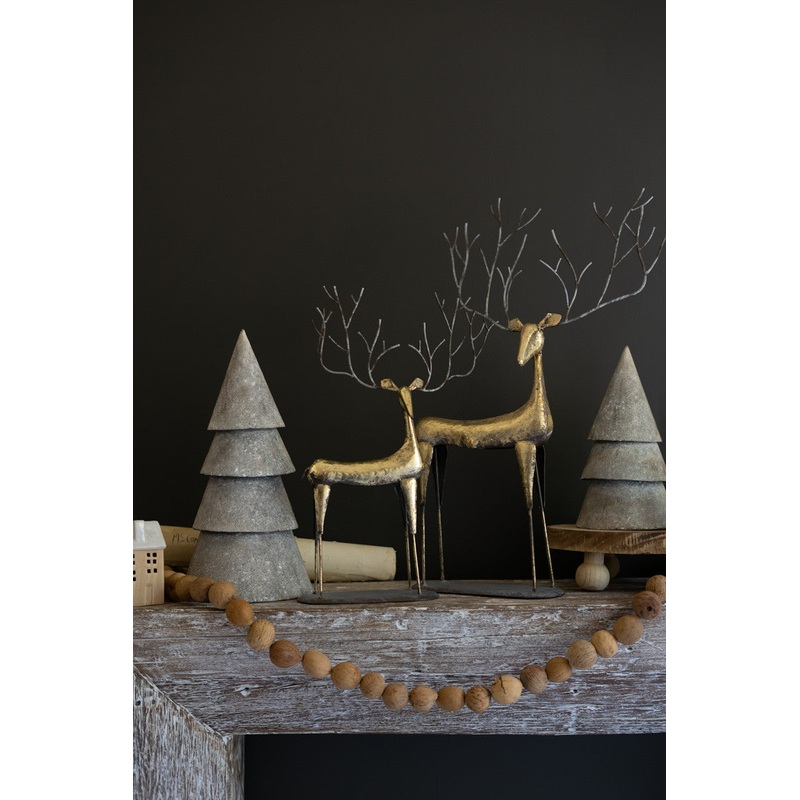 Antique Gold Metal Christmas Deer Set Of 2 By Kalalou