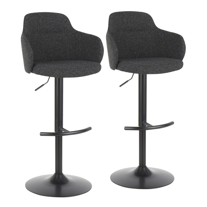 Boyne Adjustable Barstool - Set of 2 Gray By LumiSource
