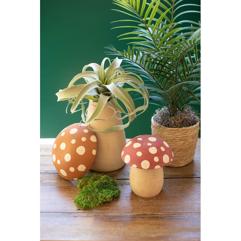 Clay Mushroom Canisters Set Of 2 By Kalalou