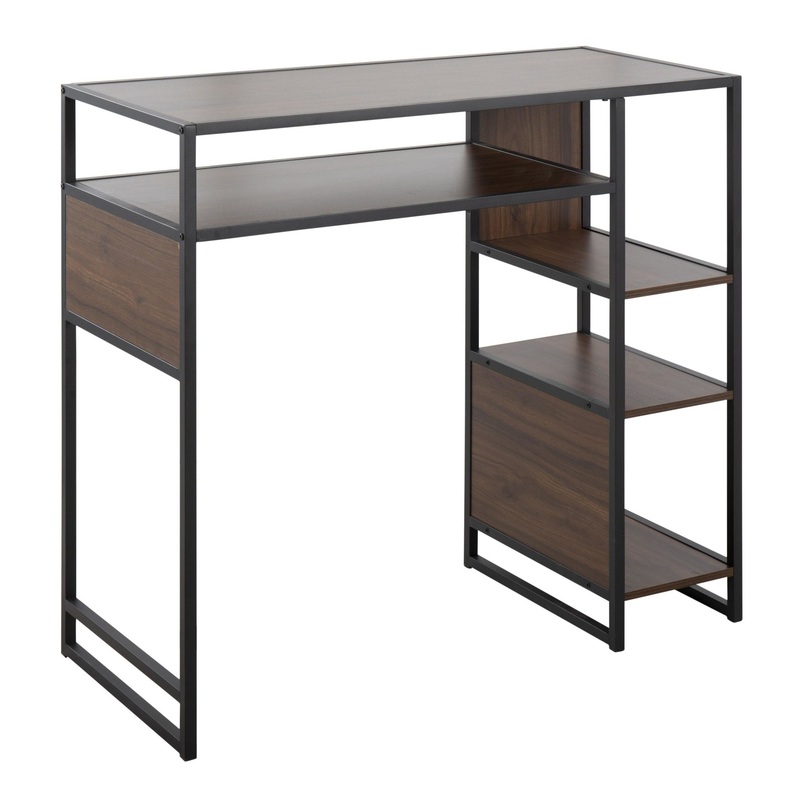 Display Bar Height Table With Storage Brown By LumiSource