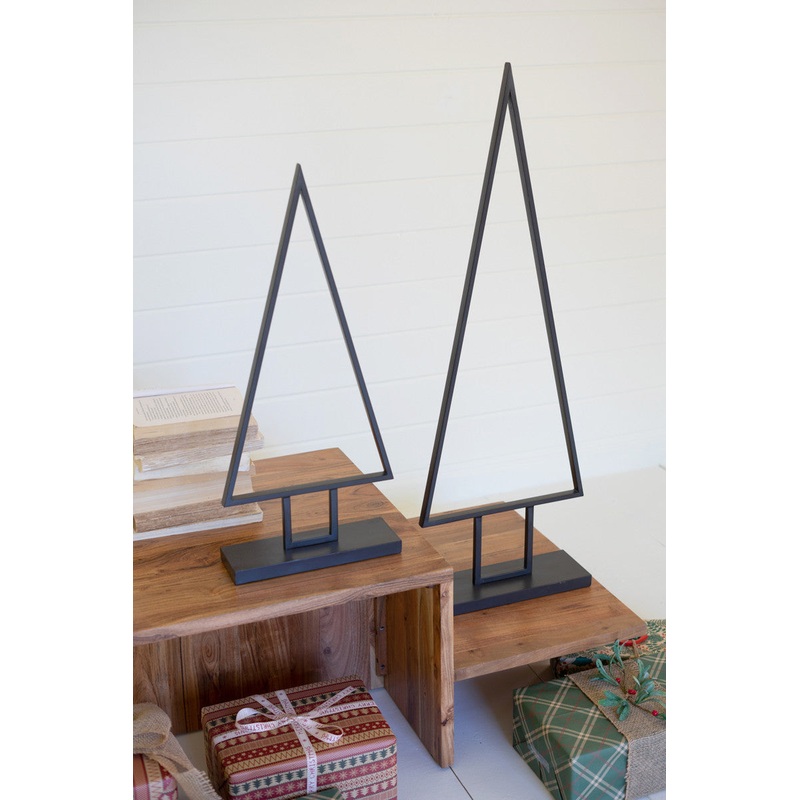 Iron Christmas Tree Topiaries Set Of 2 By Kalalou