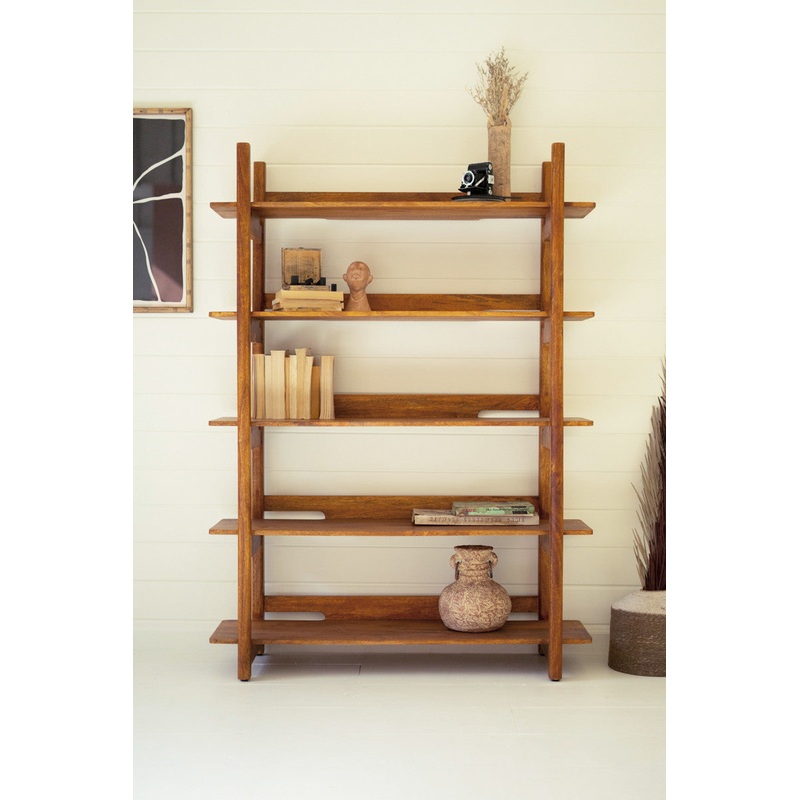 Mango Wood Bookshelf With Teak Finish By Kalalou