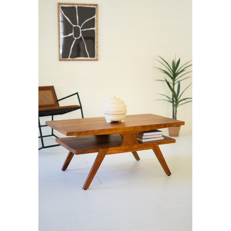 Mango Wood Coffee Table With Teak Finish By Kalalou