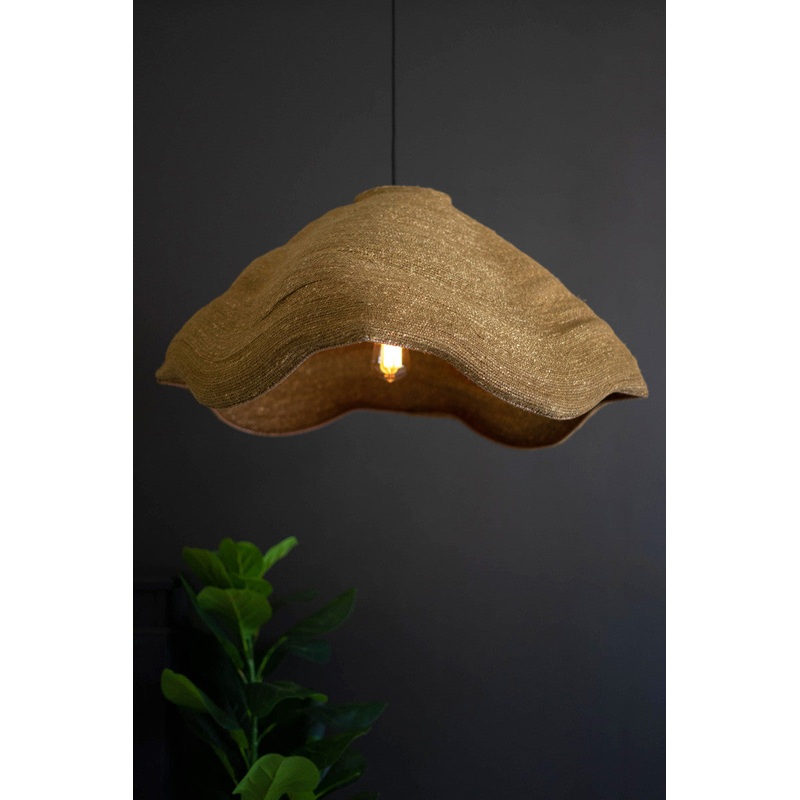 Moon Grass Hanging Pendant Lamp - Scalloped Dome By Kalalou