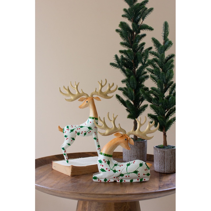 Painted Metal Reindeer Set Of 2 By Kalalou
