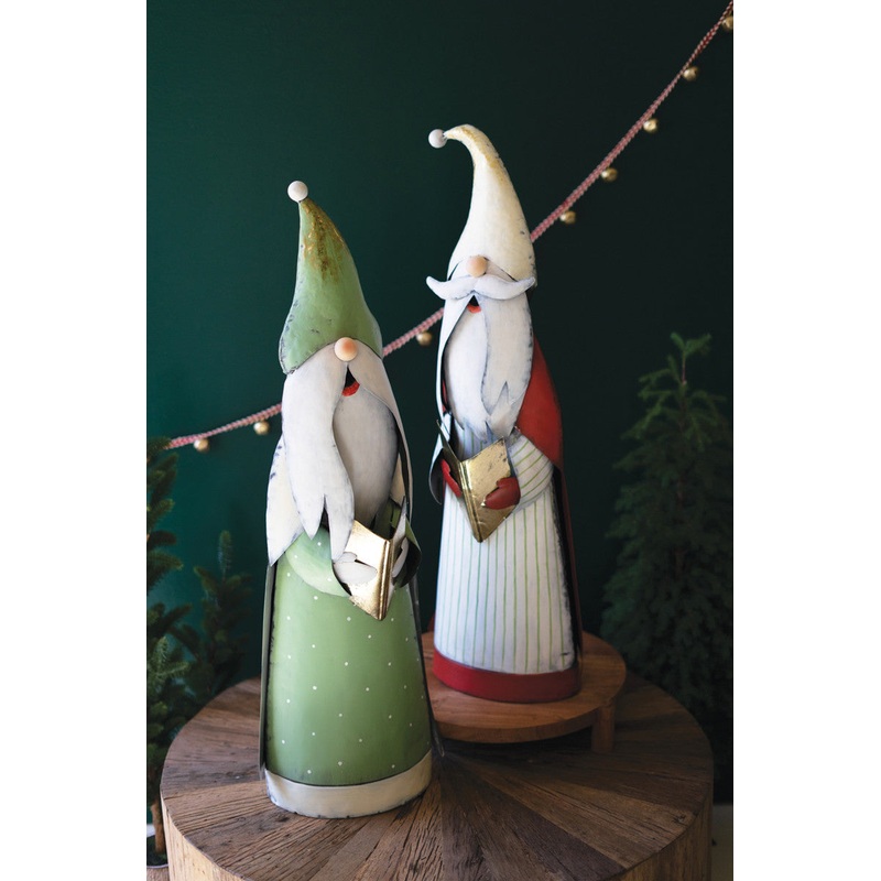 Painted Metal Santas Set Of 2 By Kalalou