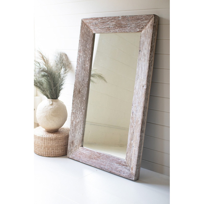 Recycled Wood - Tapper Mirror - Whitewash By Kalalou