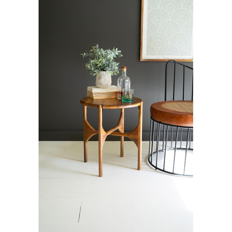 Round Mango Wood Accent Table By Kalalou