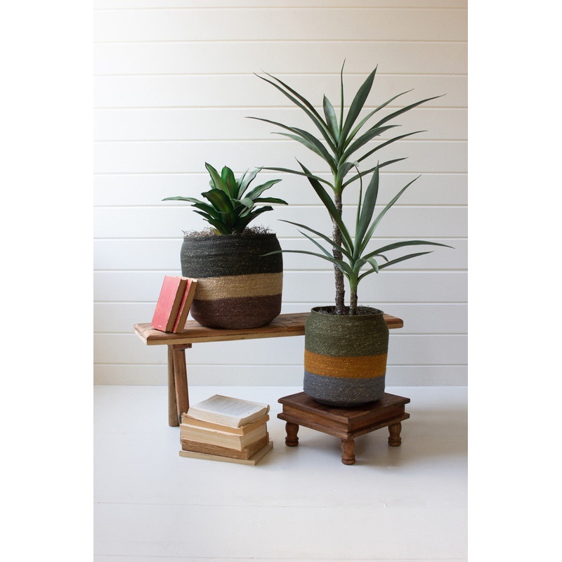 Seagrass Multi Strip Storage Baskets Set Of 2 By Kalalou