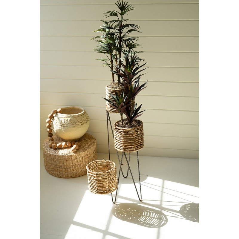 Three Tiered Seagrass Plant Stand By Kalalou