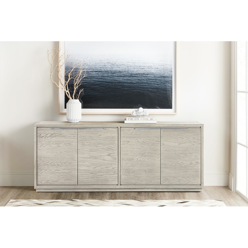 Abbey 4 Door Sideboard Buffet in Grey Oak Wood By Armen Living