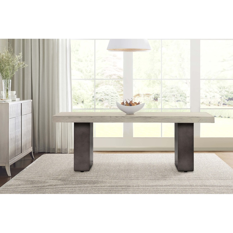 Abbey Concrete and Grey Oak Wood Dining Table By Armen Living
